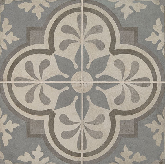 Daltile Quartetto 8" X 8" Deco Cool Grande Fiore