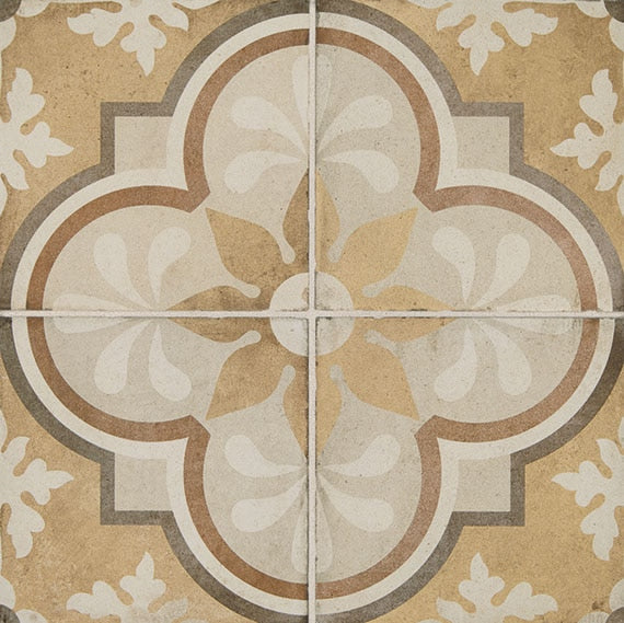 Daltile Quartetto 8" X 8" Deco Warm Grande Fiore