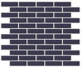 Emser Savvy 11"x12" Off-set Mosaic 1"x3" Polished Navy