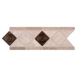 MS International Marble 4" x 12" Listello Noce Chiaro Cop Scudo