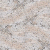 MS International Travertine 12" x 12" HF Silver
