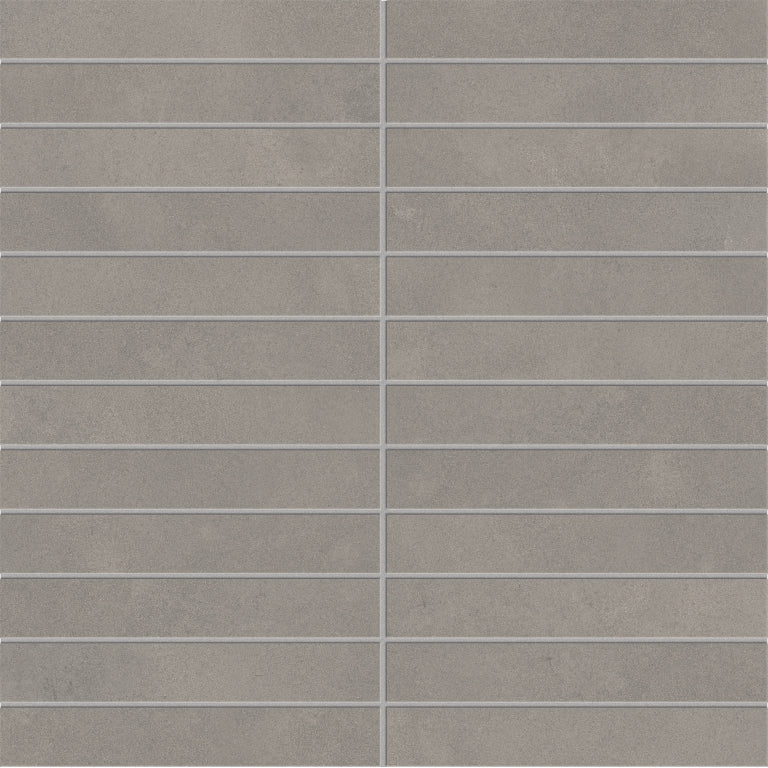 Emser Agio 1" x 6" Stacked Mosaic 12" x 12" Matte Slim Affum