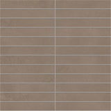 Emser Agio 1" x 6" Stacked Mosaic 12" x 12" Matte Slim Duna