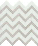 Emser Bizou 12"x13" Chevron Mosaic Polished White/Cream