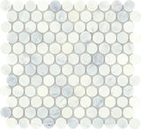 Emser Winter Frost 12"x12" Penny Round Mosaic 0.98"X0.98" Winter frost