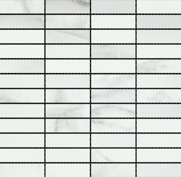 Emser Visconde 12"x12" Stacked Mosaic 1"x3" Matte Silver