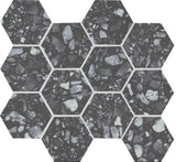 Emser Fragmento 10" X 12" Hexagon Mosaic 3" Matte  LG Black