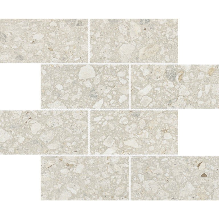 Emser Perenne 3" x 6" Offset Mosaic 12" x 12" Polished  Slim Flour