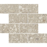 Emser Perenne 3" x 6" Offset Mosaic 12" x 12" Polished  Slim Pecan