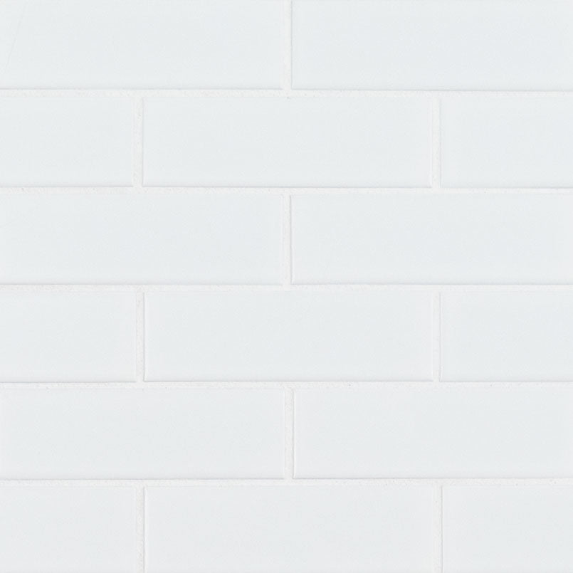 MS International Domino 12" x 12" Brick Matte 2" x 6" White