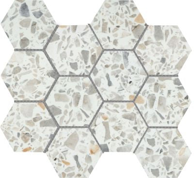 Emser Fragmento 10" X 12" Hexagon Mosaic 3" Matte  LG White
