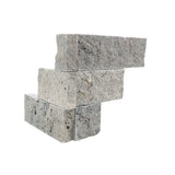 Emser Structure 6" x 6" Stacked ledger corner Travertine Silver