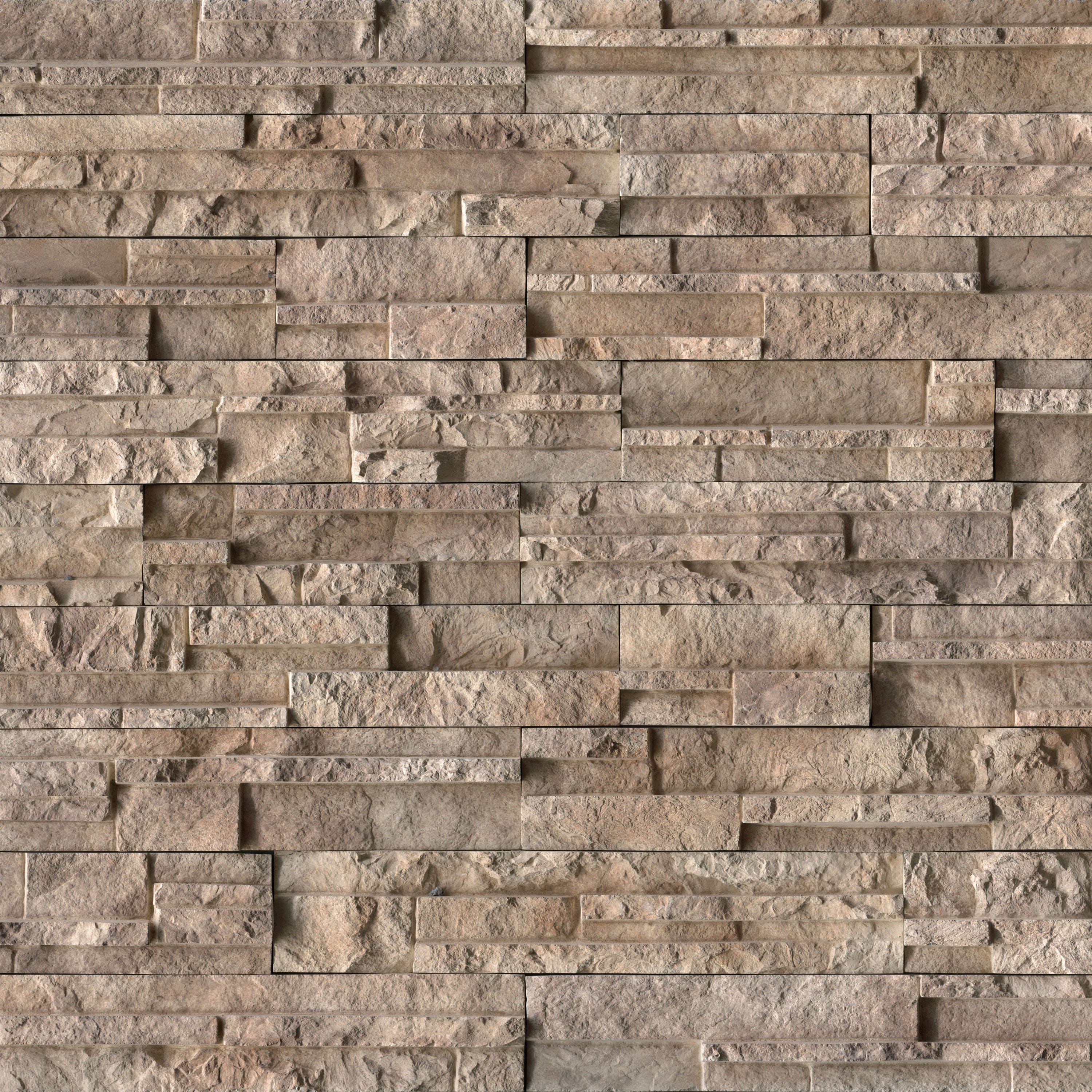 MS International Stacked Stone 12" x 12" Flats Woodville Rustic
