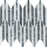 Emser Bizou 10"x12" Peak Mosaic 0.57"X5" Polished White/Gray